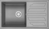 Кухонная мойка Granula 8002, 800x500, накладная, с крылом, кварц, Алюминиум 8002, АЛЮМИНИУМ