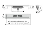 Душевой лоток Alcadrain Professional Low, 550мм, с порогами для решётки, вертикальный сток, нержавеющая сталь APZ1106-550
