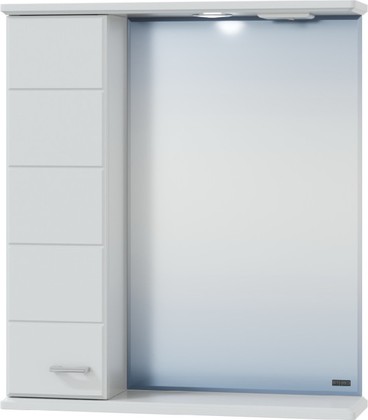 Зеркальный шкаф Санта Омега 600x750x155, со светильником, белый 107003