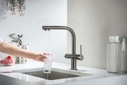 Смеситель для кухни Aquatek Европа с подключением к фильтру питьевой воды, оружейная сталь AQ1385BGM