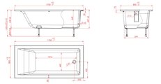 Ванна Astra-Form Нейт 170x80, прямоугольная, литьевой мрамор 1010033