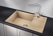 Кухонная мойка Granula 7805, 780x500, накладная, с крылом, кварц, Песок 7805, ПЕСОК