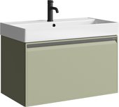 Подвесная тумба Aqwella Pure 81см, с одним ящиком, шалфей зелёный PUR0108SH