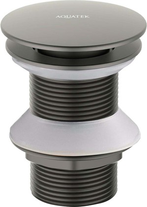 Сливной набор для раковины Aquatek, Push-open круг, без перелива, оружейная сталь AQ6003BGM