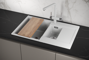 Кухонная мойка Granula Estetica ES-7808, 780x500, двойная, кварц, Арктик 7808, АРКТИК