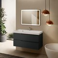 Тумба с умывальником AQUAme S3 100, подвесная, антрацит AQM900310GM+1017001000001