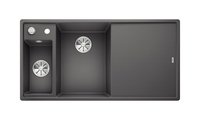 Кухонная мойка Blanco Axia III 6S, клапан-автомат, доска из белого стекла, чаша слева, тёмная скала 524654