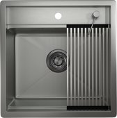 Кухонная мойка Granula Kitchen Space KS-5051, 500x510, накладная, нержавеющая сталь, Сталь матовая 5051, СТАЛЬ МАТОВАЯ