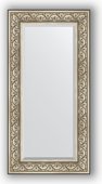 Зеркало Evoform Exclusive 600x1200 с фацетом, в багетной раме 106мм, барокко серебро BY 3502