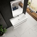 Тумба с умывальником AQUAme S4 100, подвесная, белый глянец AQM900410WH+Solo 08.100/W/RL