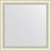 Зеркало Evoform Definite 64x64, в багетной раме, белый с серебром 60мм BY 7618