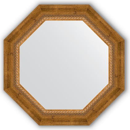 Зеркало Evoform Octagon 530x530 в багетной раме 70мм, состаренная бронза с плетением BY 3673