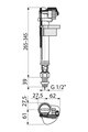 Впускной клапан Alcaplast, нижняя подводка, пластиковая резьба 1/2" A17-1/2"