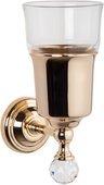 Стаканчик настенный стеклянный, золото с кристаллом swarovski TW Crystal TWCR109oro-sw