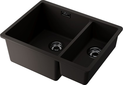 Кухонная мойка Omoikiri Kata 55-2-U-ES, с двумя чашами, подстольный монтаж, Artgranit, espresso 4997500
