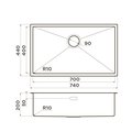 Кухонная мойка Omoikiri Taki 74-U/IF Microdecor IN, нержавеющая сталь 4997574