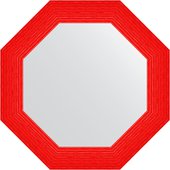 Зеркало Evoform Octagon 670x670 в багетной раме 89мм, красная волна BY 3884