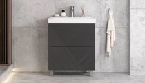 Тумба с раковиной Velvex Edge 700-0-2 (9696) напольная, графит tn.EDG.9696.70.2Y графит + 9696-70