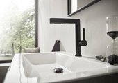 Смеситель для раковины Hansgrohe Finoris 230, с вытяжным душем, Push-Open, матовый чёрный 76063670