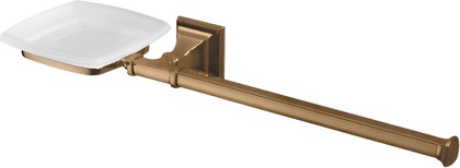 Полотенцедержатель Colombo Portofino, с мыльницей из матового стекла, бронза DX.bronze