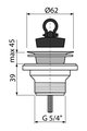 Донный клапан для умывальника Alcadrain 5/4" с нержавеющей peшeткой d63 A31