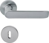 Ручка дверная Colombo Lund, с круглой розеткой d50, с накладкой классик, хром матовый SE11R cromat