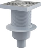 Трап для душа Alcaplast, 150x150/50, прямой сток, гидрозатвор мокрый, решётка нержавеющая сталь APV6411