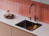 Смеситель для кухни Omoikiri Asakawa-S LG, подключение фильтра питьевой воды, вытяжной излив, светлое золото 4994580