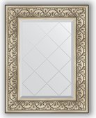 Зеркало Evoform Exclusive-G 600x770 с гравировкой, в багетной раме 106мм, барокко серебро BY 4037