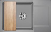 Кухонная мойка Granula Estetica ES-7807, 780x500, с крылом, кварц, Алюминиум 7807, АЛЮМИНИУМ