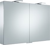 Зеркальный шкаф Keuco Royal 15, 100x72см, с подсветкой, 2 дверцы, алюминий серебристый 14404 171301