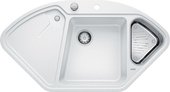 Кухонная мойка крыло слева, с клапаном-автоматом, гранит, белый Blanco DELTA-F SILGRANIT 521264
