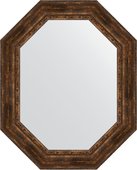 Зеркало Evoform Polygon 820x1020 в багетной раме 120мм, состаренное дерево с орнаментом BY 7272