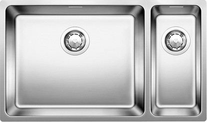 Кухонная мойка без крыла, основная чаша слева, с клапаном-автоматом, нержавеющая сталь зеркальной полировки Blanco Andano 500/180-U 520829