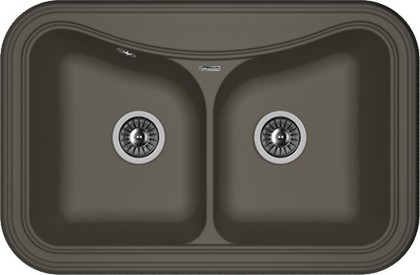 Кухонная мойка Florentina Крит, 780x510мм, две чаши, антрацит 20.175.E0780.302