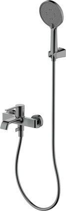 Смеситель для ванны AQUAme Asti, душевой набор 3jet, gun metal AQM6412GM