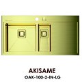 Кухонная мойка Omoikiri Akisame 100-2-IN-LG-L, чаша слева, золото OAK-100-2-IN-LG
