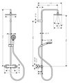 Душевая система для душа Hansgrohe Vernis Shape с термостатом, 230/170/100, 1jet Green, хром 26319000