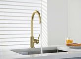 Смеситель для кухни Aquatek Европа С-излив, шлифованное золото AQ1382BG