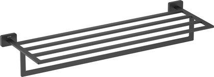 Полка для полотенец Aquatek Либра с держателем, чёрный матовый AQ4315MB