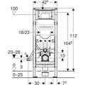 Инсталляция Geberit Duofix для подвесного унитаза, 112см, со смывным бачком скрытого монтажа Sigma 12см, безбарьерный 111.350.00.6