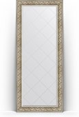 Зеркало Evoform Exclusive-G Floor 850x2050 пристенное напольное, с гравировкой, в багетной раме 106мм, барокко серебро BY 6334