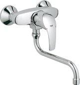 Смеситель настенный однорычажный для кухни, хром Grohe EUROSMART 32224001