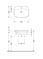 Раковина Serel Hera 600x460, встраиваемая сверху, арена, с отверстием под смеситель, белый HR30TXS110H