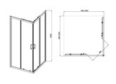 Душевой уголок Aquatek 1000x1000 квадратный, двери раздвижные, прозрачное стекло 6мм, хром AQ.KV.100.1CH