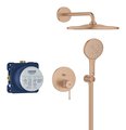 Набор для душа скрытого монтажа Grohe Essence Rainshower Mono 310, смеситель, верхний и ручной душ, тёплый закат матовый 25287DL0