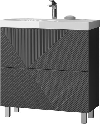 Тумба с раковиной Velvex Edge 700-0-2 (9696) напольная, графит tn.EDG.9696.70.2Y графит + 9696-70