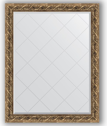 Зеркало Evoform Exclusive-G 960x1210 с гравировкой, в багетной раме 84мм, фреска BY 4356