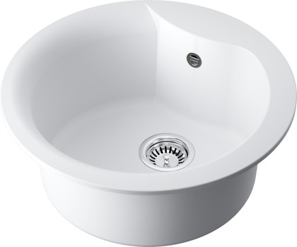 Кухонная мойка Omoikiri Yasugata 48R-WH, круглая, белый 4993133