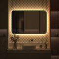 Зеркало с окантовкой Defesto Aura 120x80, LED подсветка, ИК-выключатель, тёплый белый свет DF 2980RH